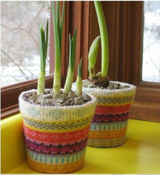 पुराने स्वेटर से आप पुराने और खराब पड़े गमले को कवर कर सकते हैं। ये आपके गार्डन को बहुत ही आकर्षक लुक देगा।