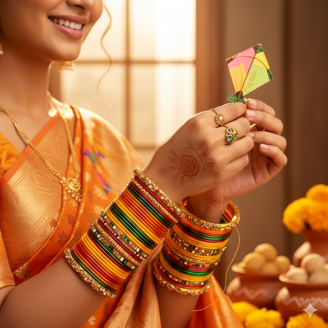 मकर संक्रांति पर पहनें मल्टी कलर डिजाइन वाली कांच की चूडियां