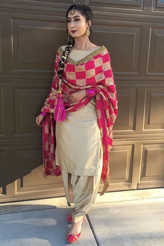 Image result for phulkari dupatta with suit