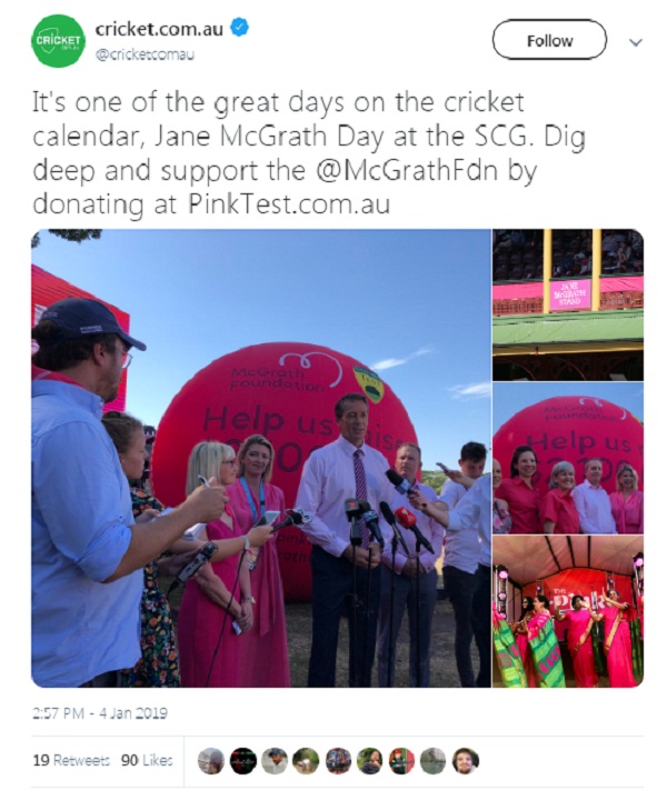 Pcricket news in hindi, Ind vs Aus, Sydney Test, australia former, Glenn mcgrath, Pink Foundation, Team India, Captain Kohli, signature pink cap, Sydney Cricket Ground, completely pink