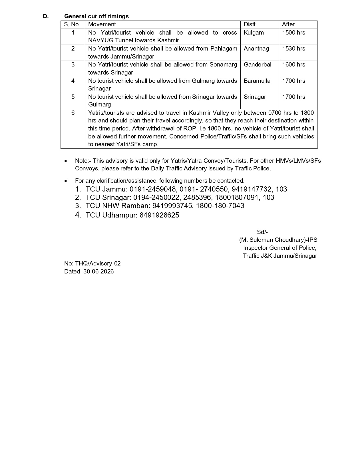 PunjabKesari, Shri Amarnath Yatra Traffic Advisory