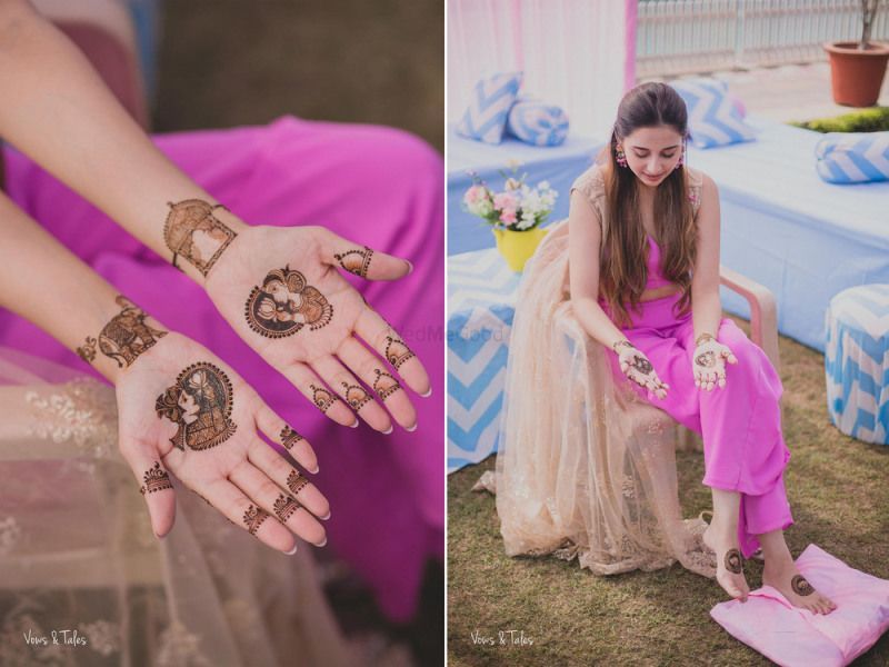 PunjabKesari, मेहंदी डिज़ाइन इमेज,ब्राइड एंड ग्रूम मेहंदी डिजाइन, Mehndi Design Image