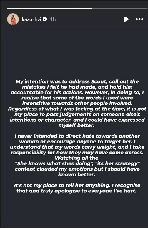 kashvi on Scout OP and Love Gill Controversy