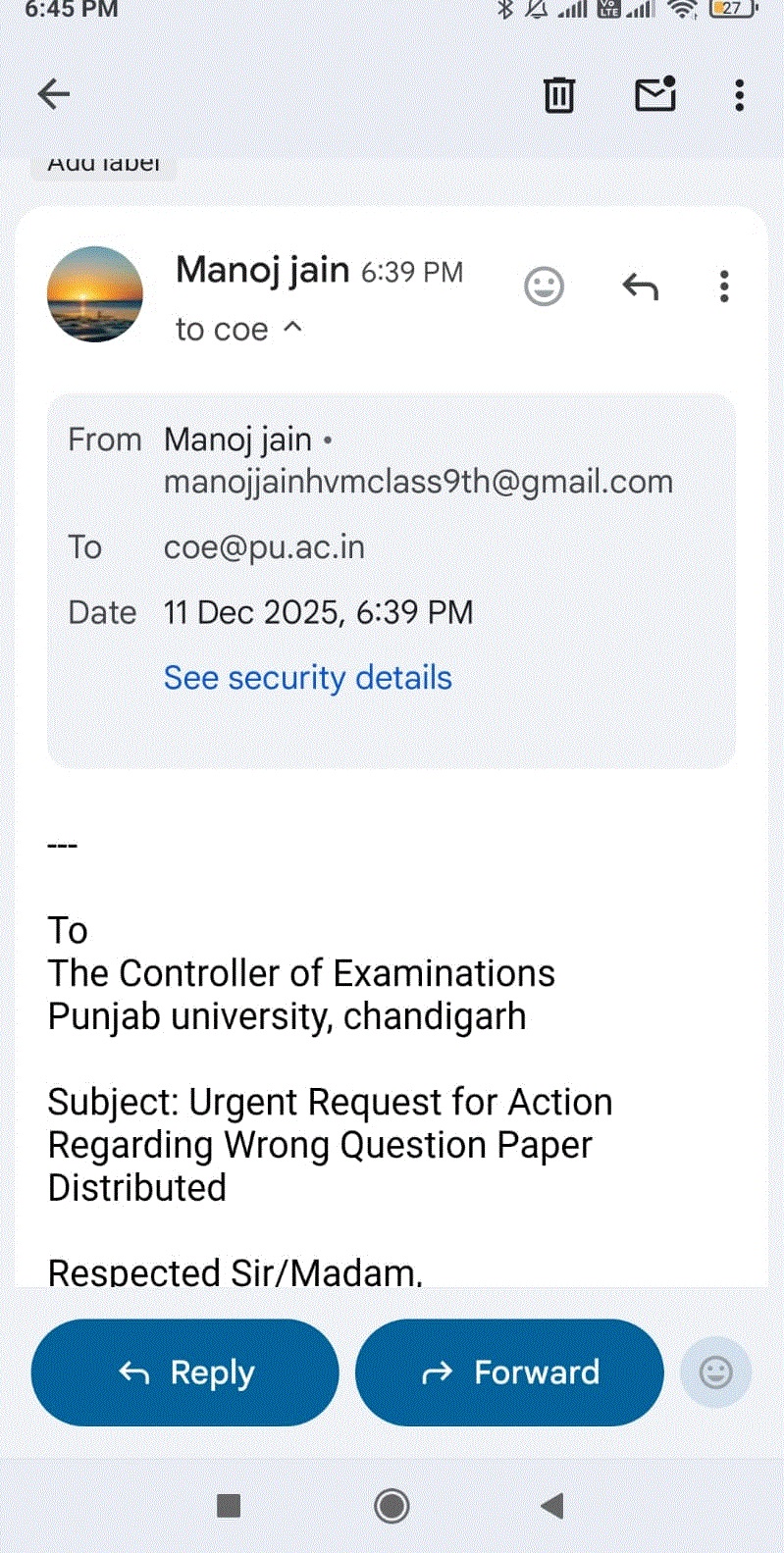 Punjab University Exam