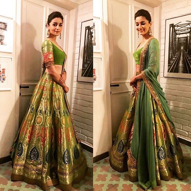 PunjabKesari, alia bhatt in green lehenga 