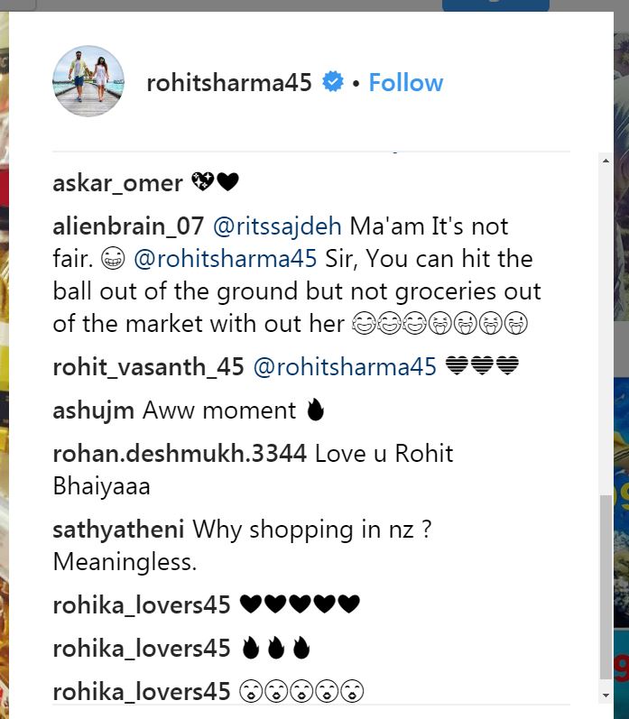 Rohit Sharma on Instagram