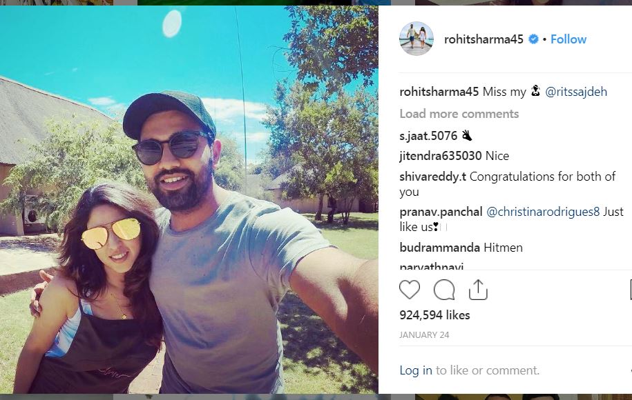 Rohit Sharma With Wife Ritika