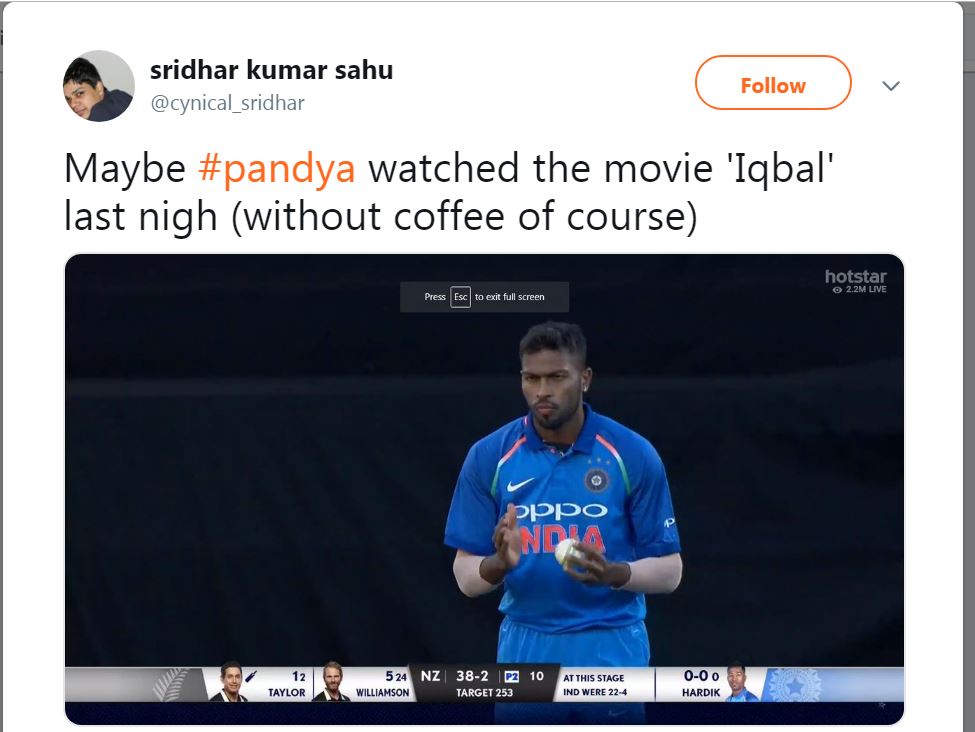 Hardik Pandya NZvIND