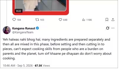 Kangana Ranaut Krishna Janmashtami Bhog 