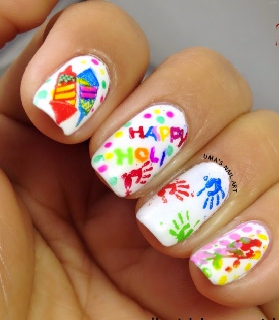 PunjabKesari, होली नेल आर्ट डिज़ाइन इमेज,Holi Nail Art Design Image
