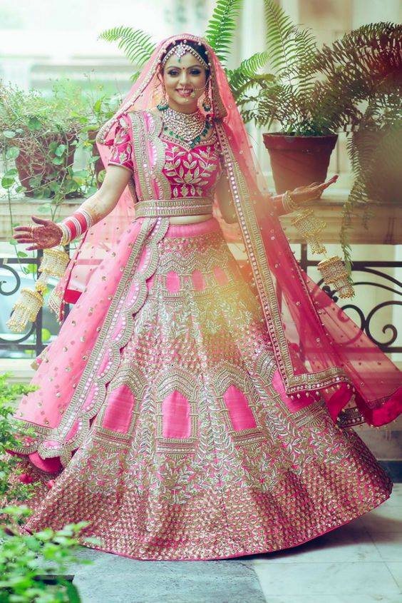 PunjabKesari, Pink Wedding Lehenga, Wedding, Different Shades Of Pink, Indian Bride, Fashion
