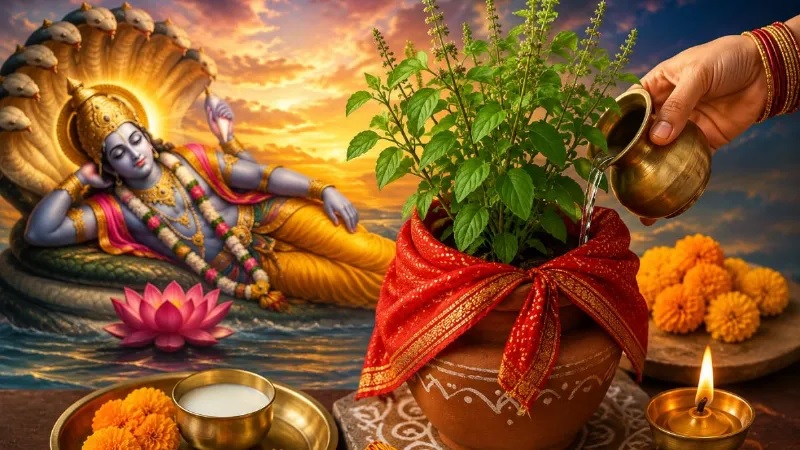 Devshayani Ekadashi Tulsi Diya Direction