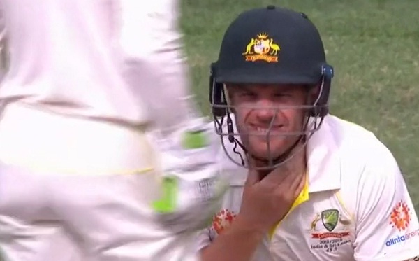 Tim Paine pokes fun at Aaron Finch after he got hit on the neck