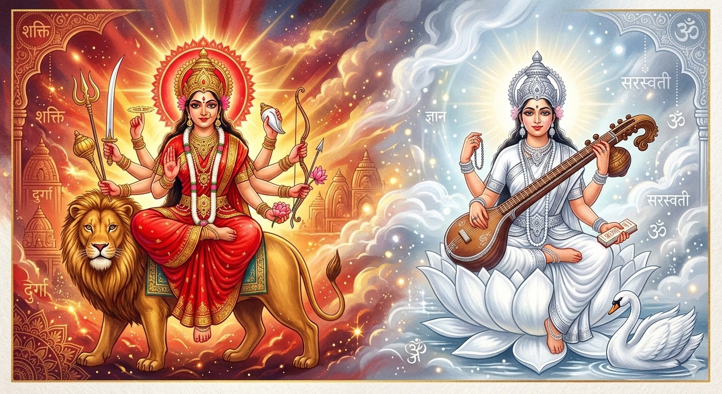Durga Saraswati Divine Colors Meaning