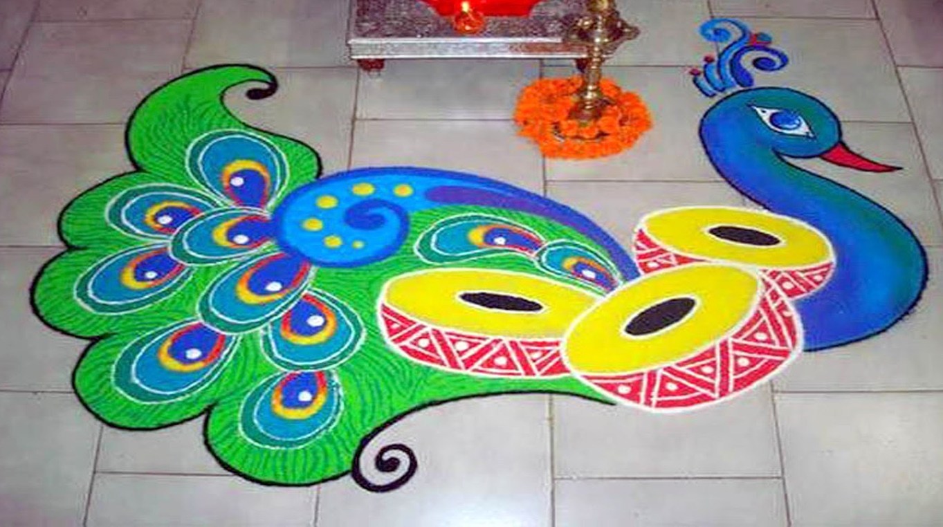 PunjabKesari, Holi Rangoli Design Image, होली रंगोली डिज़ाइन इमेज