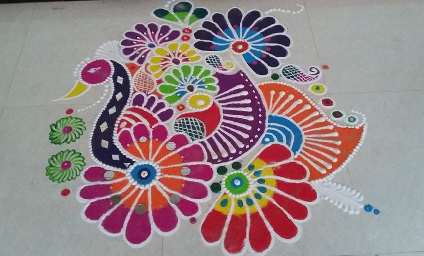 PunjabKesari, Holi Rangoli Design Image, होली रंगोली डिज़ाइन इमेज