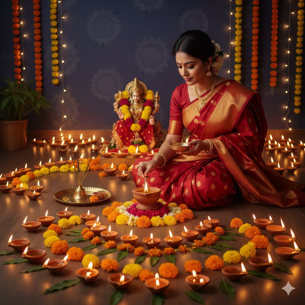 PunjabKesari Navratri Diya Lighting Rituals