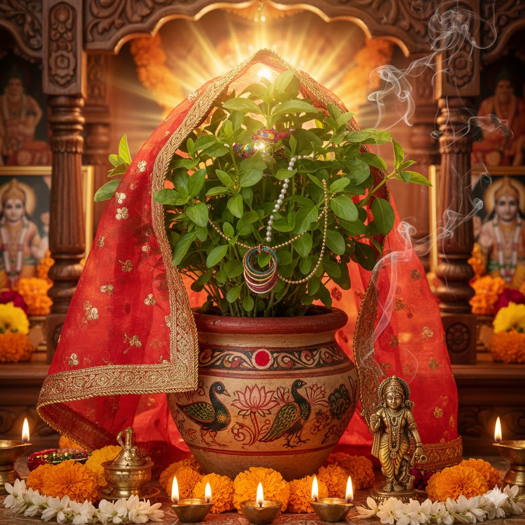 PunjabKesari Tulsi Chunari Ritual