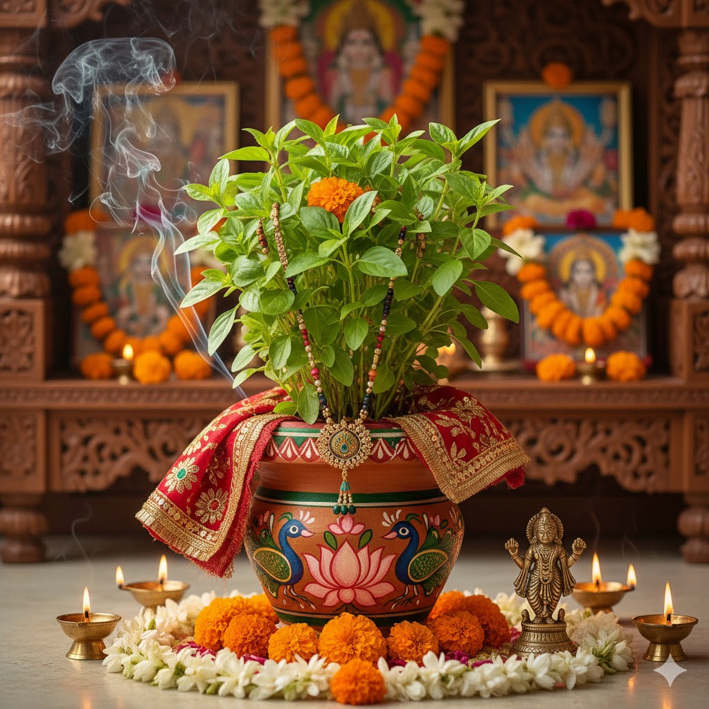PunjabKesari Tulsi Chunari Ritual