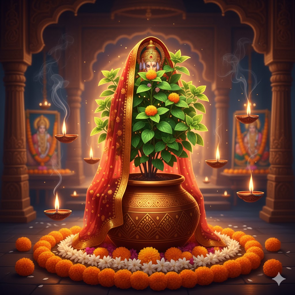 PunjabKesari Tulsi Chunari Ritual