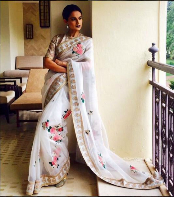 PunjabKesari, Kangana Ranaut image, Kangana Ranaut saree image, कंगना रनौत साड़ी इमेज