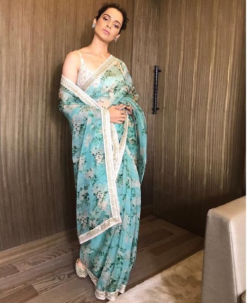 PunjabKesari, Kangana Ranaut image, Kangana Ranaut saree image, कंगना रनौत साड़ी इमेज 