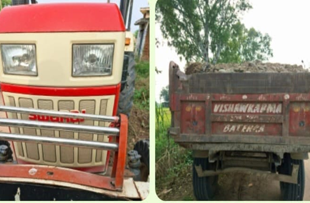 PunjabKesari, Jammu Police Detain 2 Tractors-Trolleys for Illegal Transportation 