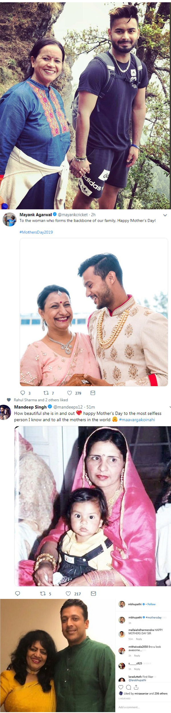 Sports stars celebrate mother's day