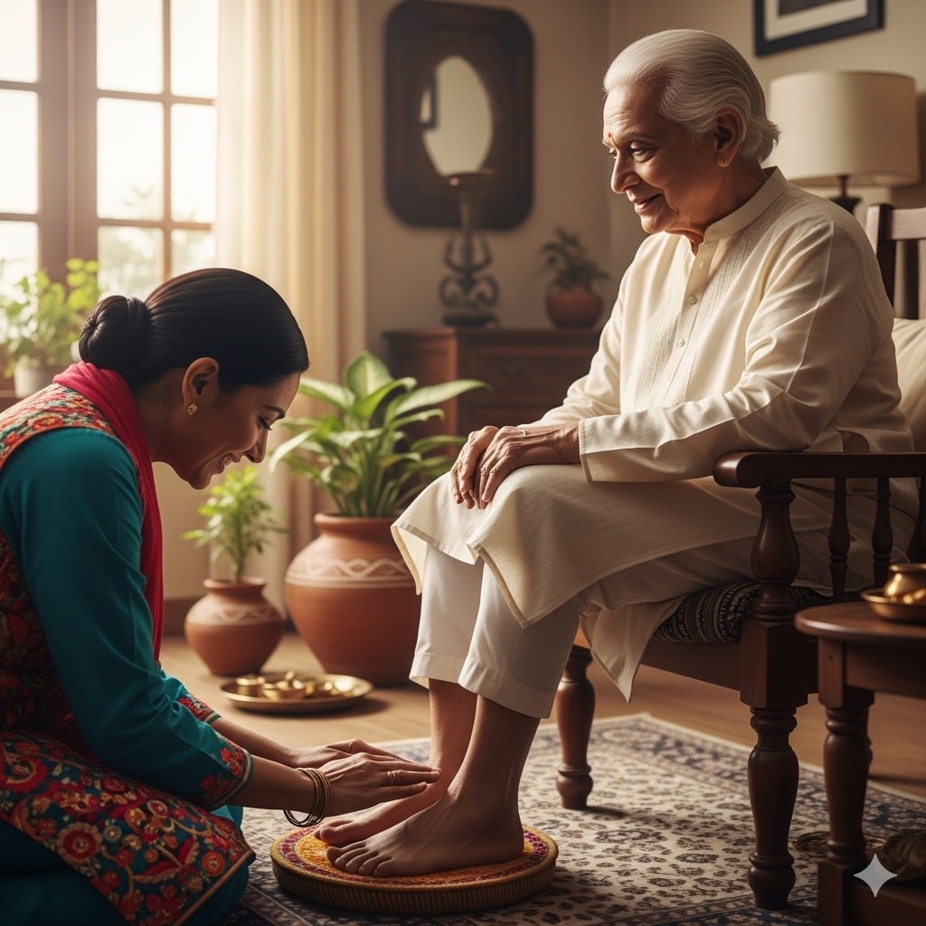 PunjabKesari Feet Touching Ritual