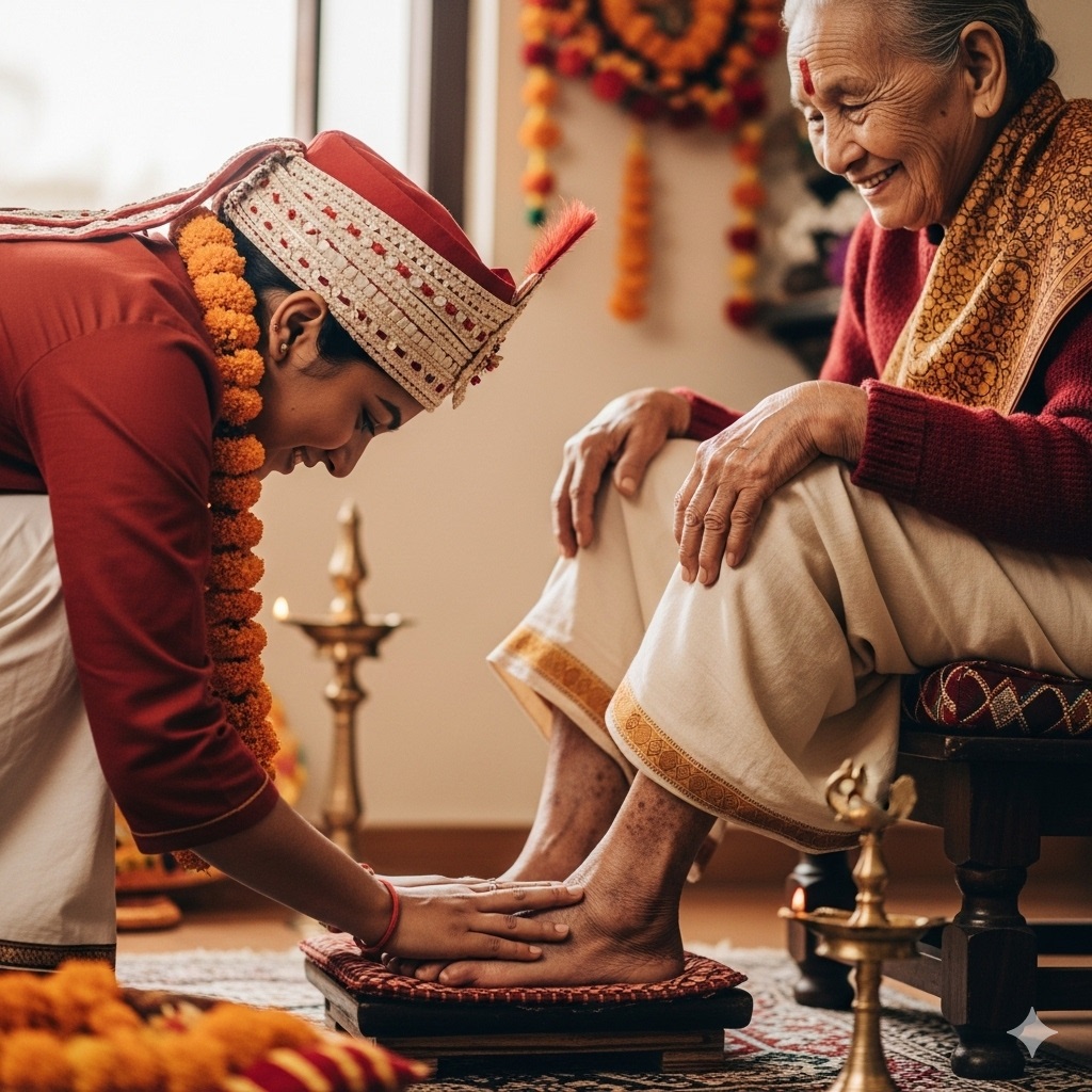 PunjabKesari Feet Touching Ritual