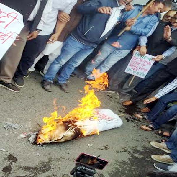 PunjabKesari, Effigy Burn Image