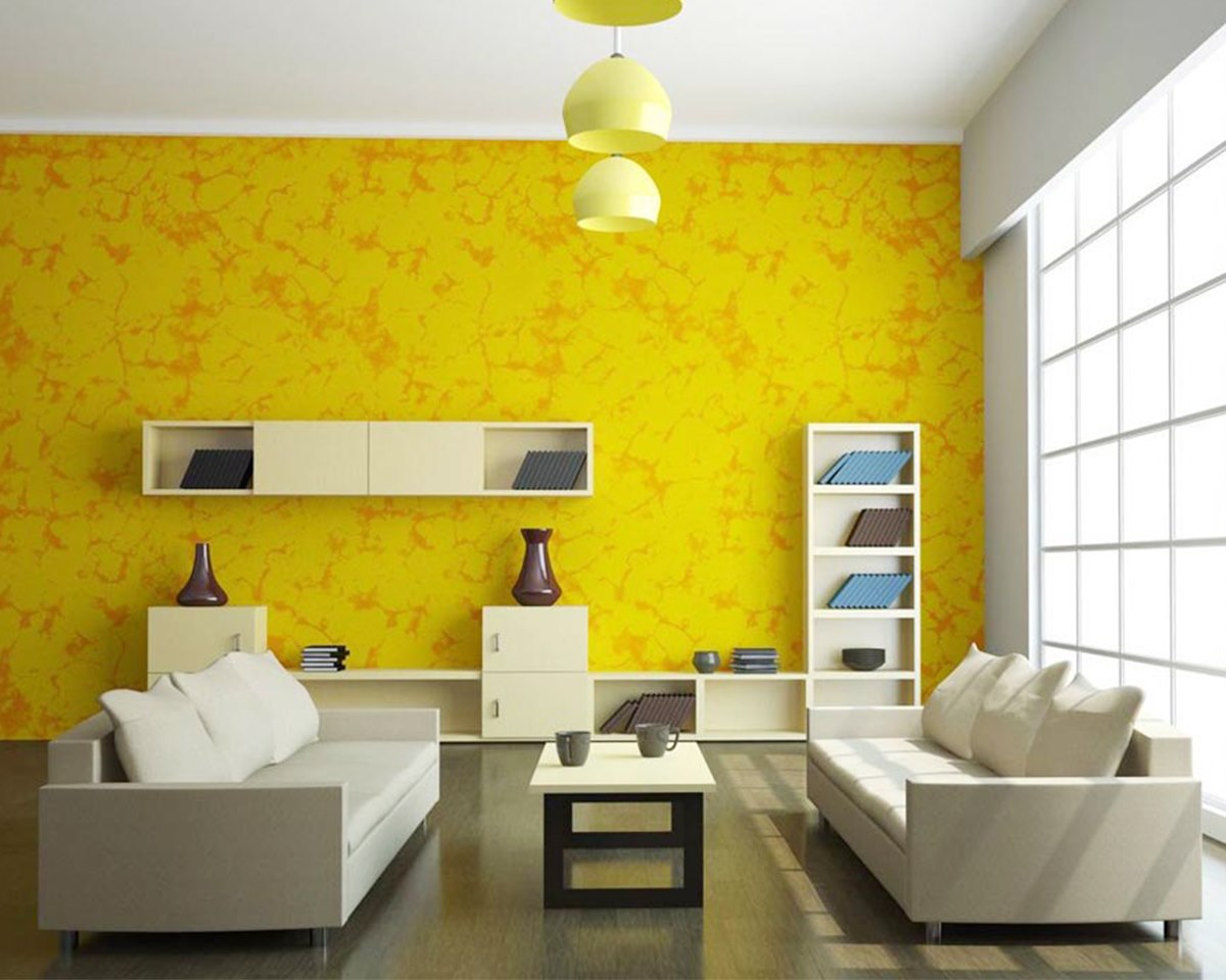 PunjabKesari,Yellow Living Rooms , Yelloe Color Decor, Wall Decoration, Nari