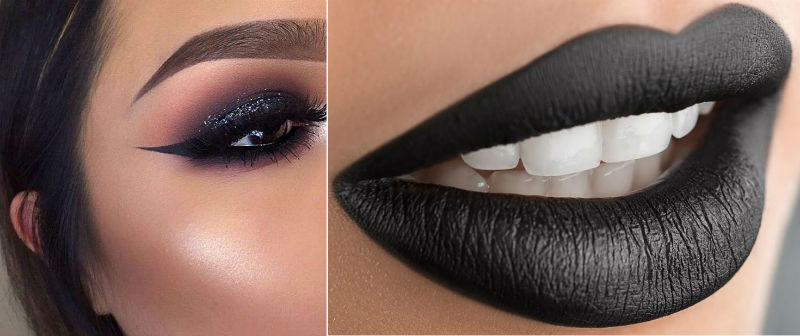 PunjabKesari, Nari, Black glitter eyelid and matte black lips, New year party makeup