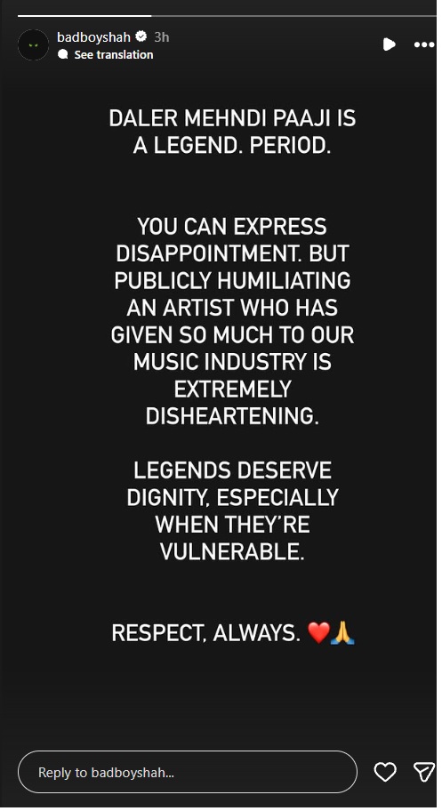 Badshah on Daler Mehndi