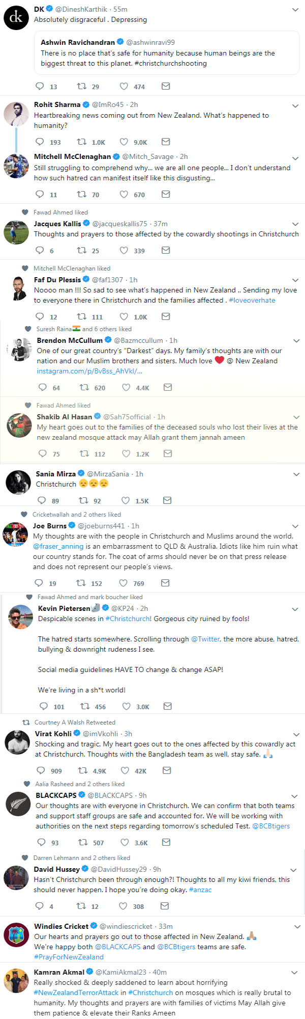 Christchurch attack : cricketers expressed their sadness, know who said