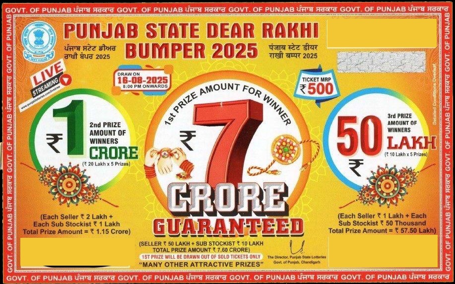 Punjab Dear Rakhi Bumper 2025, Punjab Kesari