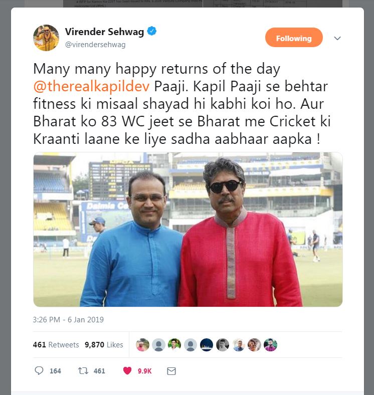 Virender Sehwag Tweet