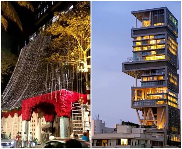 बेटी ईशा की शादी के लिए फूलों से सजा मुकेश अंबानी का घर, देखिए तस्वीरें