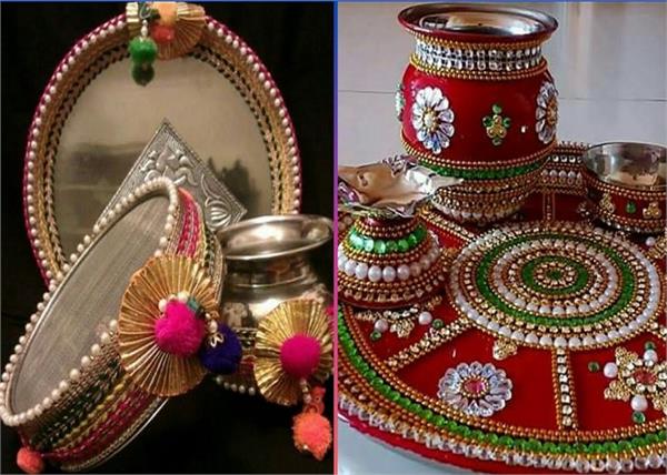 Thali Decoration: करवाचौथ की थाली को भी यूं बनाएं खूबसूरत