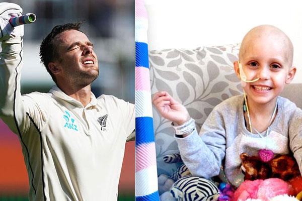 Tim Southee Auctioning One Of His Shirts For 8 Year Old Hollie Beattie Suffering From Rare Cancer 5 Tom Blundell Coloured Grip For Hollie Beatttie