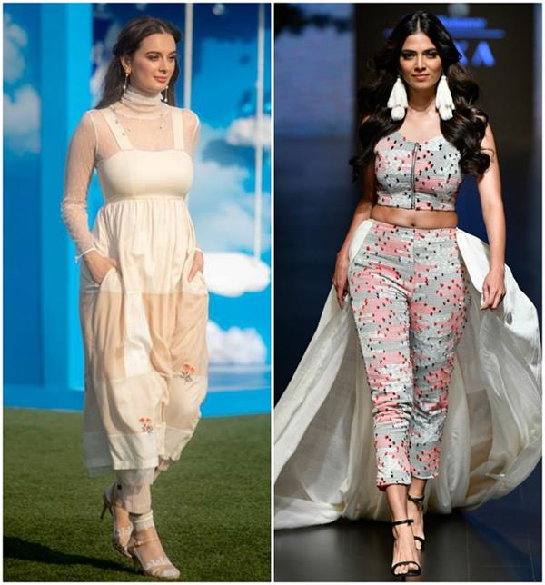 LFW19 Day2: इंडो-वेस्टर्न लुक में रैंप पर उतरीं एलविन और मालविका, दोनों ने ढाया कहर