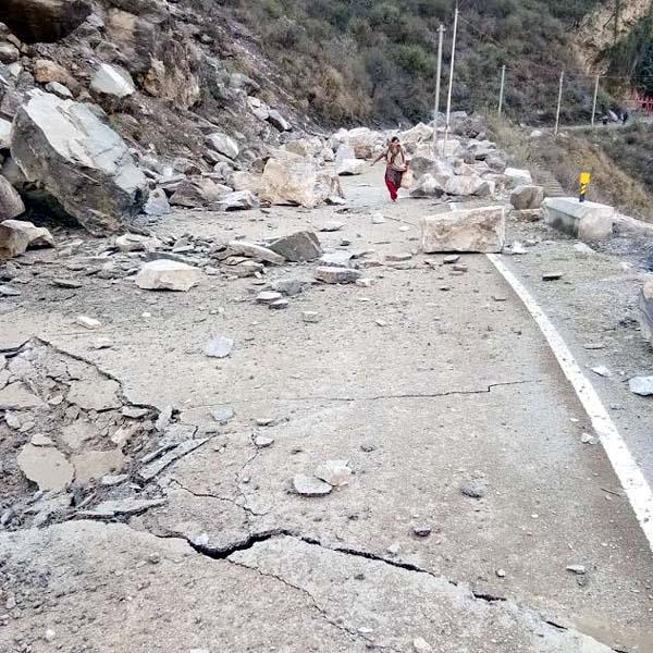 landslide on road