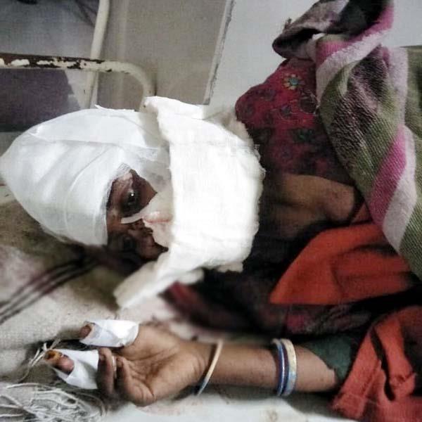 husband attack on wife with sharp weapon