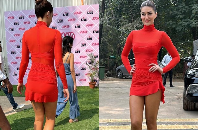 open lace back dress Hailee Steinfeld Red Satin Celebrity Ball Gown – loveangeldress main image 0