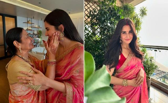 कटरीना कैफ का करवा चौथ वाला लुक  देंख  फैंस बोले- “एकदम परफेक्ट इंडियन बहू