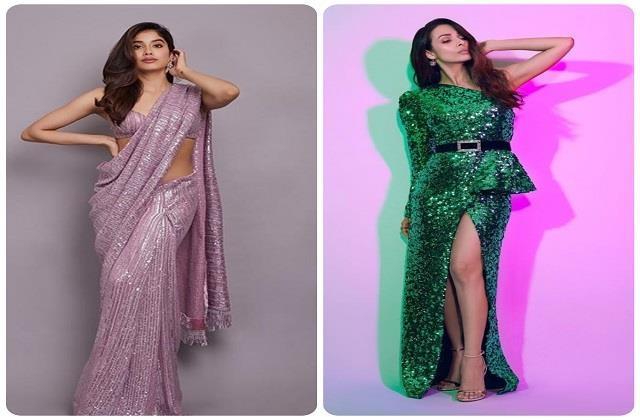 ग्लैमर्स लुक के लिए ट्राई करें शिमरी आउटफिट, खूबसूरती में लग जाएंगे चार-चांद