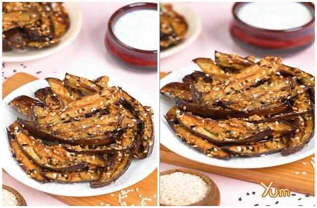 Parmesan बैंगन स्टिक्स