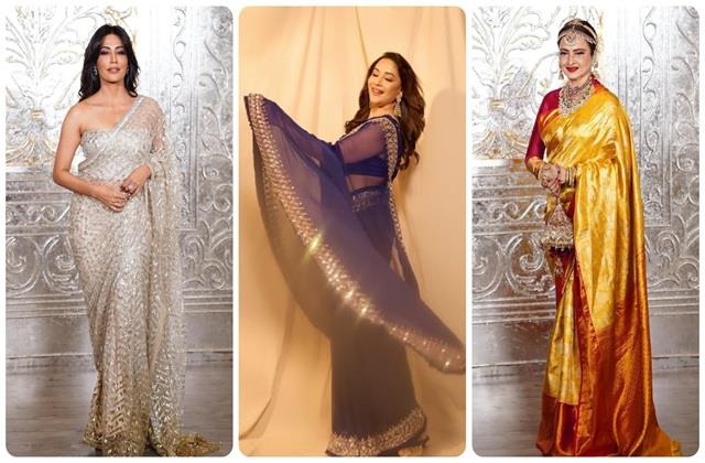 दिवाली बैश में बी-टाउन दीवाज के साड़ी लुक ने बिखेरा जलवा
