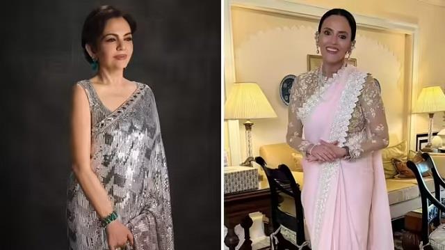 नीता अंबानी की बड़ी समधन मोना मेहता का शाही अंदाज़- साड़ी में दिखीं बेहद खूबसूरत और रॉयल