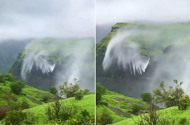 ये कैसा झरना जो बहता है उल्टा! नीचे गिरने की बजाए ऊपर चढ़ता है पानी, देखकर हिल जाएगा दिमाग